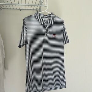 Black and white striped Reynolds Lake Oconee golf shirt. Size S (5-6)